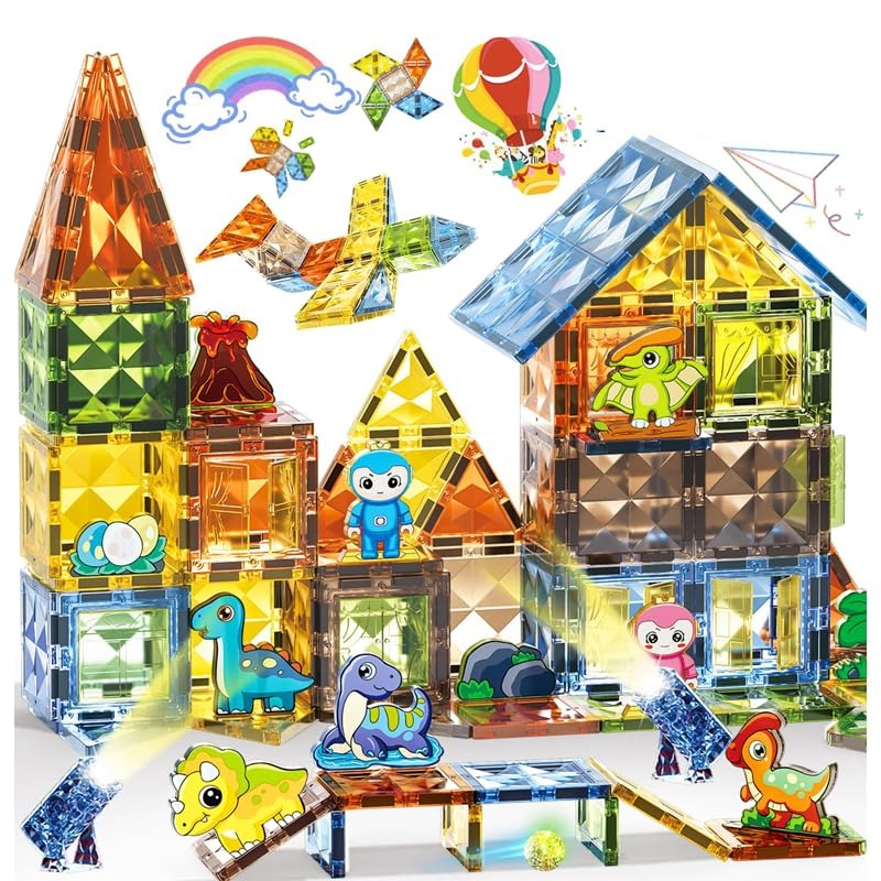 SHOPARAM Magnetic Building Blocks for Kids – 25 Pcs Rolling Ball Run Track Set, Educational STEM Learning Toy