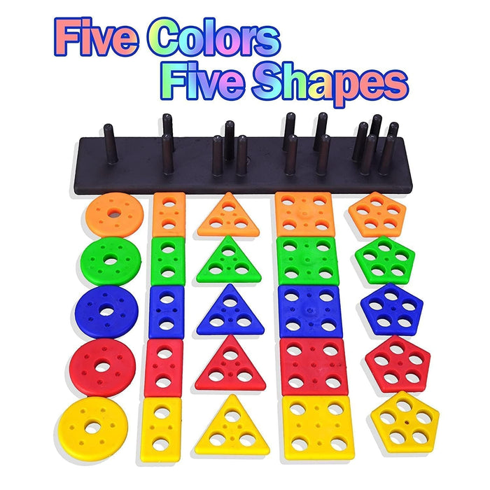 KYDZOY Montessori Shape Sorter Toy – Wooden Stacking & Matching Learning Game for Kids 1-3 Years
