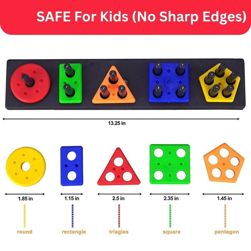KYDZOY Montessori Shape Sorter Toy – Wooden Stacking & Matching Learning Game for Kids 1-3 Years