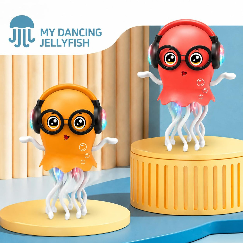 Electric Dancing Jellyfish Toy with Colorful LED Lights, Music & Automatic Moving Tentacles, Cartoon Ocean Animal Toy for Boys and Girls