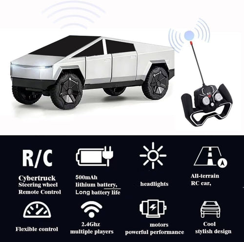 All-Terrain RC Cyber Truck | 1:14 Scale Remote Control Racing Car with LED Design & Rechargeable Battery