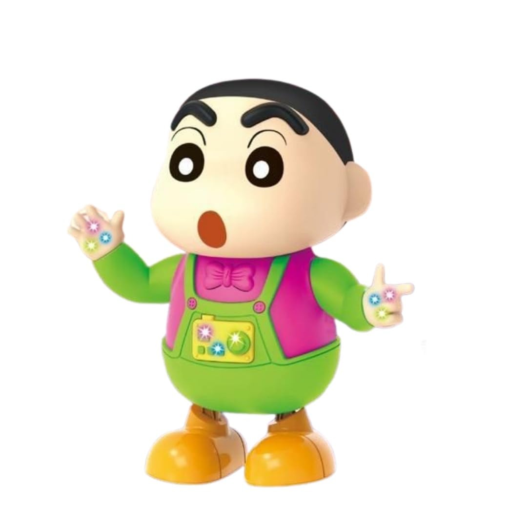 Shinchan Dancing Toy – LED Lights, Music, Walking & Spinning Fun for Kids