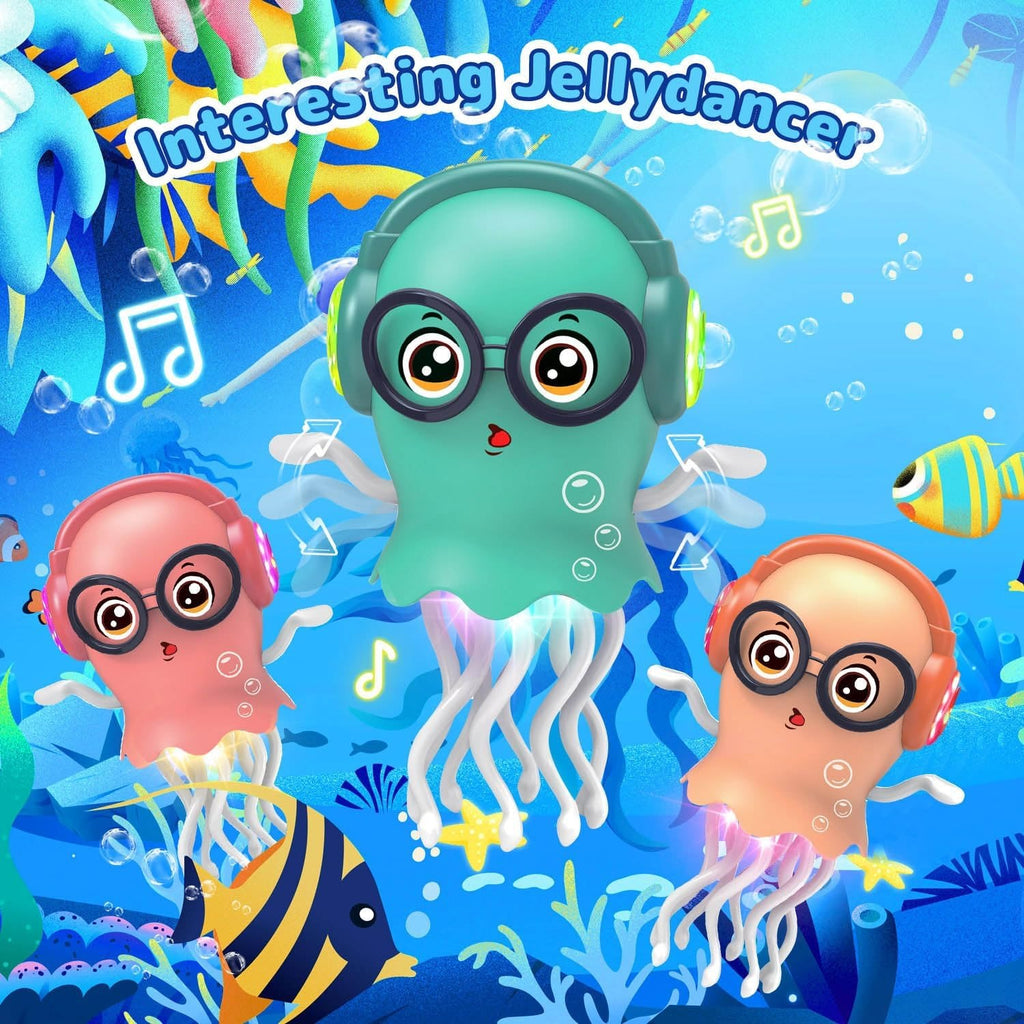 Electric Dancing Jellyfish Toy with Colorful LED Lights, Music & Automatic Moving Tentacles, Cartoon Ocean Animal Toy for Boys and Girls
