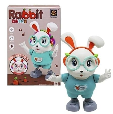 Rabbit Dance Toy for Kids, Interactive Dancing Bunny Toy | Battery Operated with LED headphoes and Sound