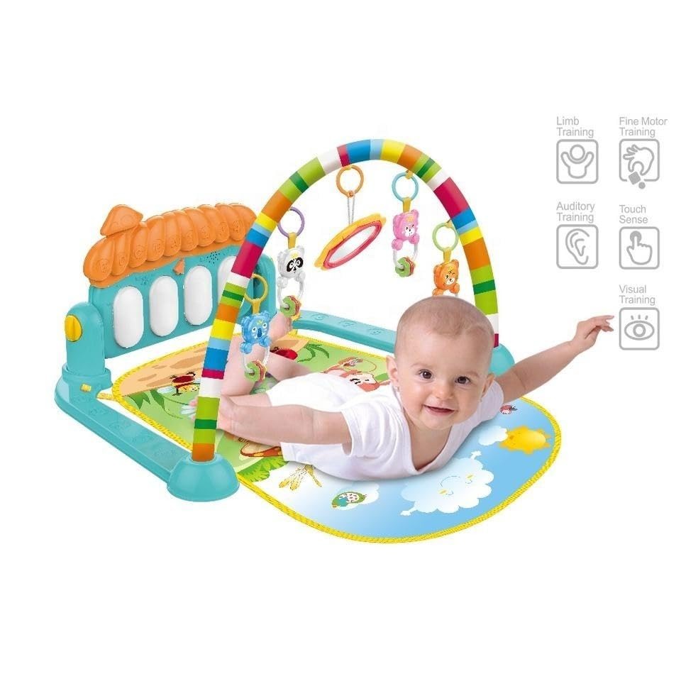 Little's Joy Baby Piano Gym – Newborn Tummy Time Activity Mat with Lights and Music