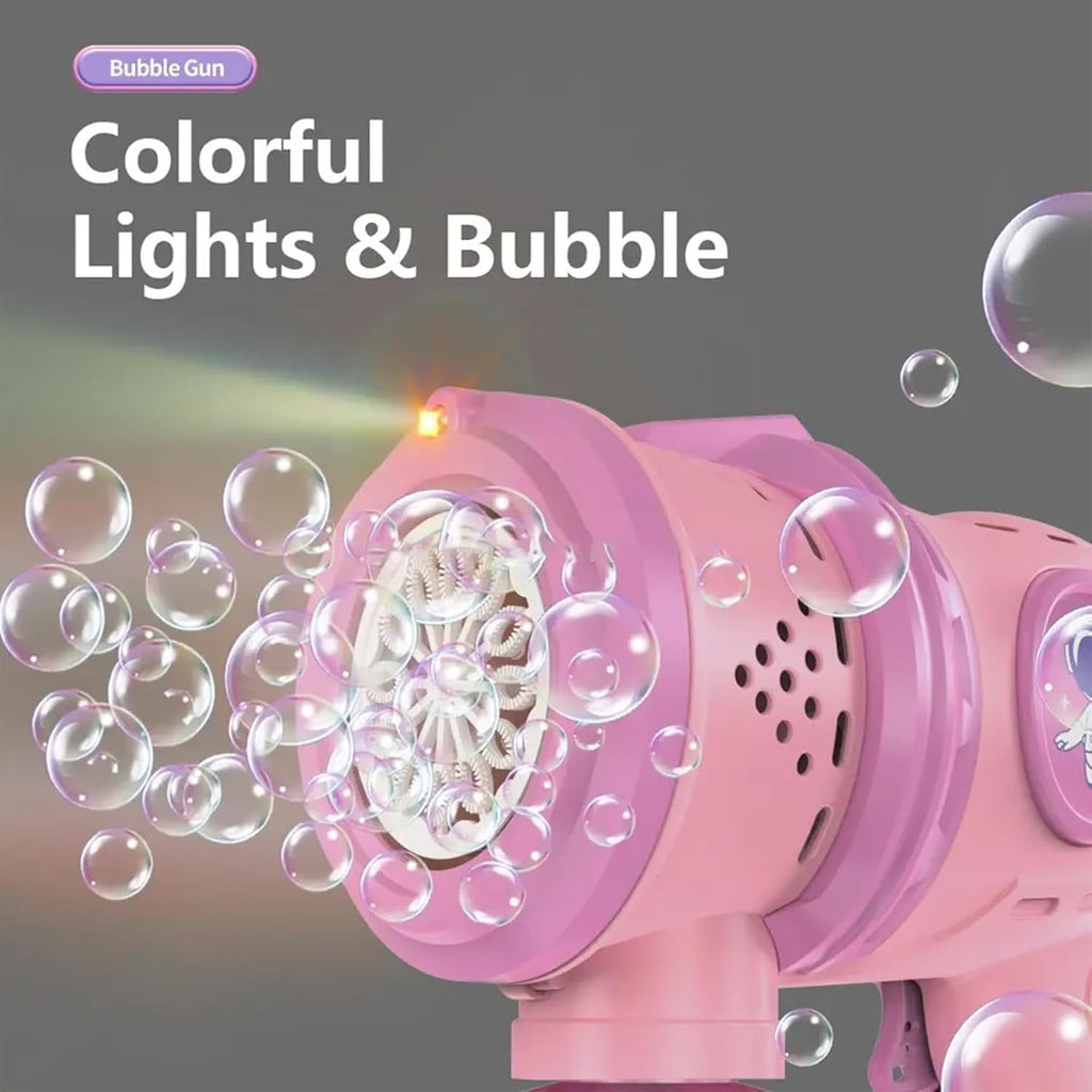 Rechargeable Big Size Bubble Machine for Kids Automatic Bubble Gun Leak-Proof Design with 2 Bubble Solution (Mix Colors))