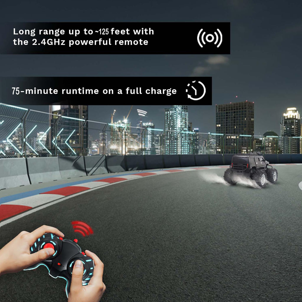 Off Roader Rechargeable Remote Control Car | RC Car Monster Truck | 4 Headlight Modes | Lithium Battery | C-Type Charging | 2.4GHz Remote Controller