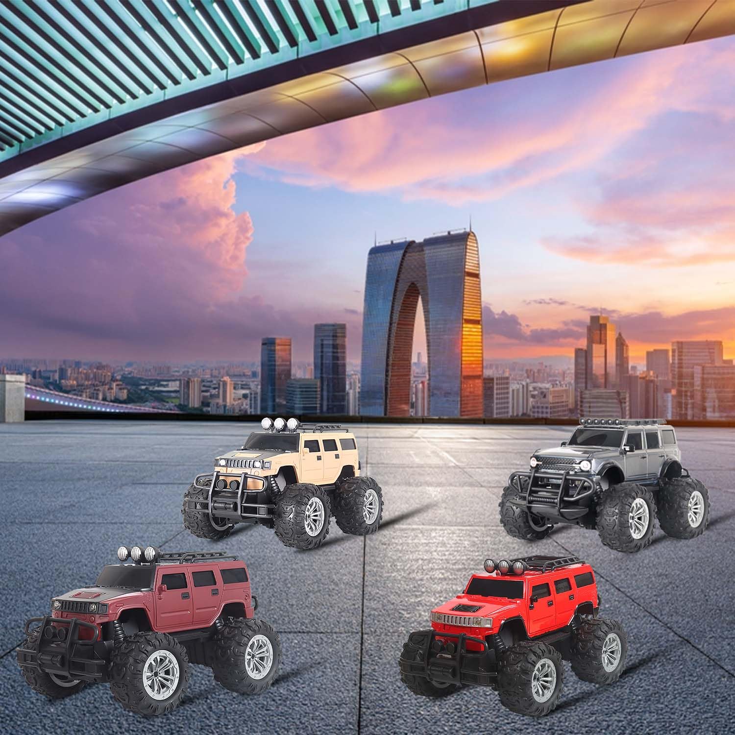 Off Roader Rechargeable Remote Control Car | RC Car Monster Truck | 4 Headlight Modes | Lithium Battery | C-Type Charging | 2.4GHz Remote Controller
